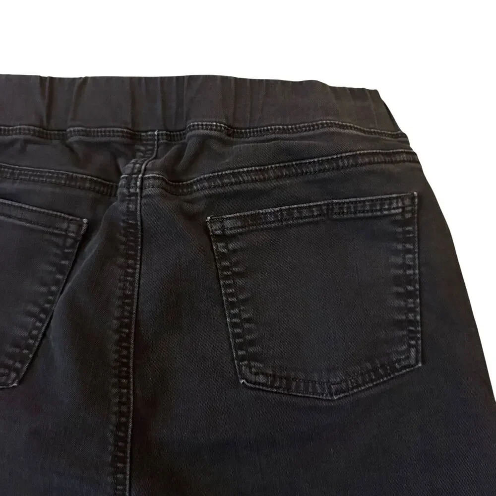 Eileen Fisher Women’s Petite Med Black Mid-Rise Skinny Jeans Stretch Made in USA
